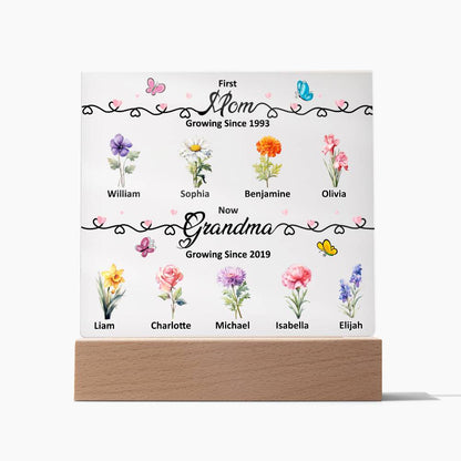 First Mom Now Grandma - Square Acrylic Plaque