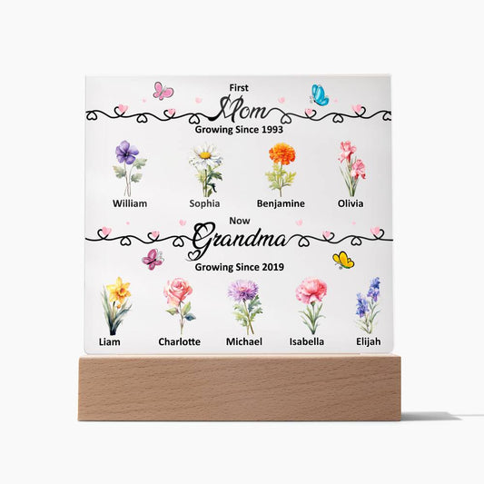 First Mom Now Grandma - Square Acrylic Plaque