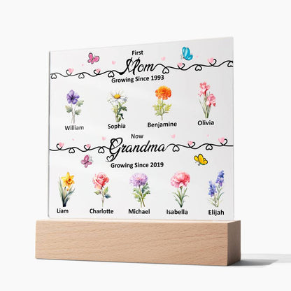 First Mom Now Grandma - Square Acrylic Plaque