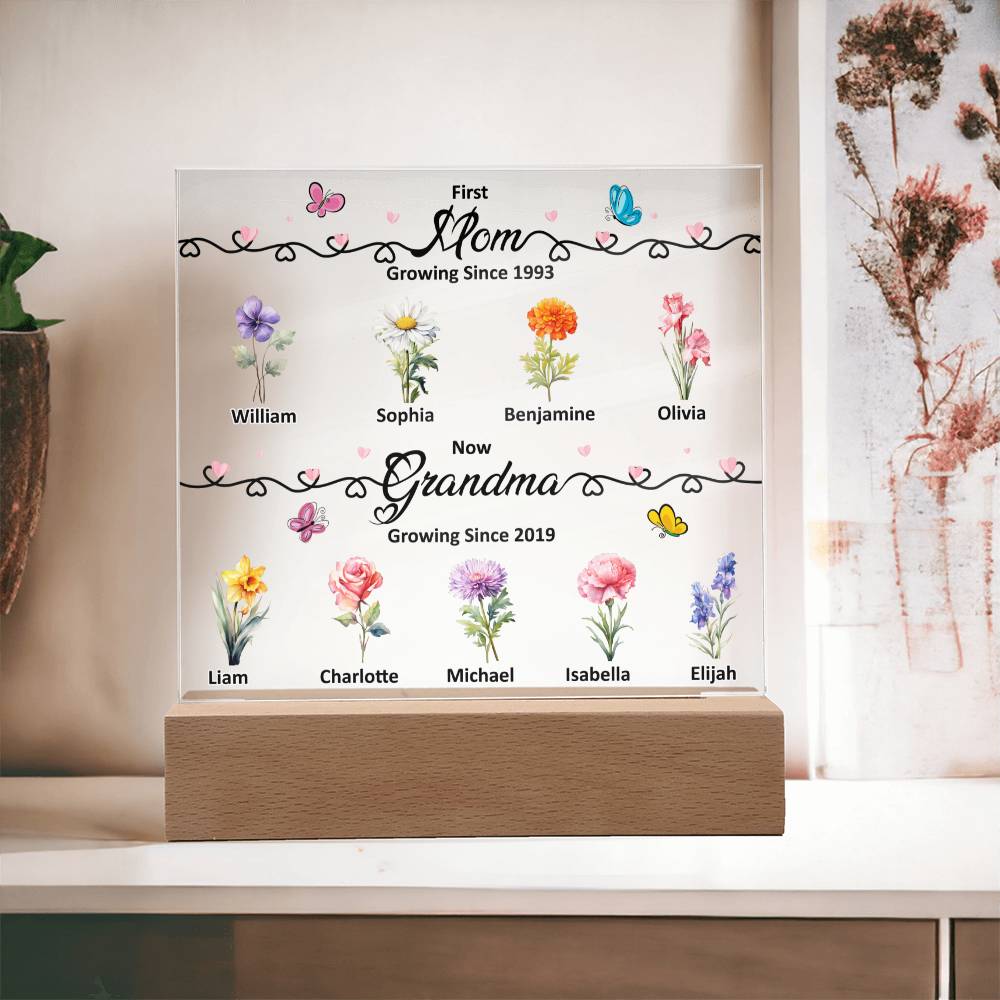 First Mom Now Grandma - Square Acrylic Plaque