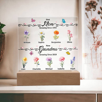 First Mom Now Grandma - Square Acrylic Plaque