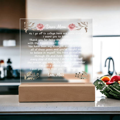 Off to College - Square Acrylic Plaque