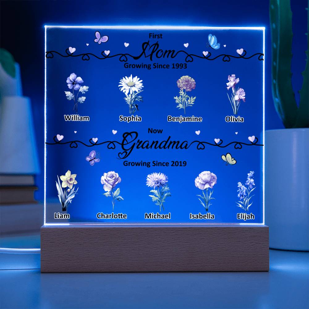 First Mom Now Grandma - Square Acrylic Plaque