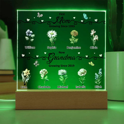 First Mom Now Grandma - Square Acrylic Plaque