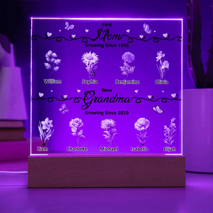 First Mom Now Grandma - Square Acrylic Plaque