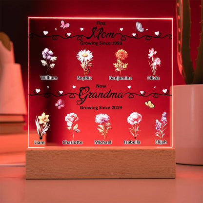 First Mom Now Grandma - Square Acrylic Plaque