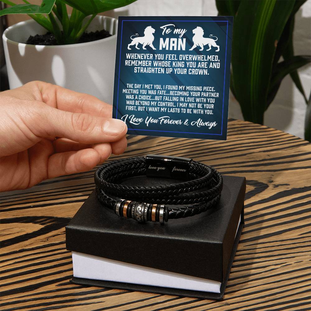 Straighten Up Your Crown  - Men's Love You Bracelet