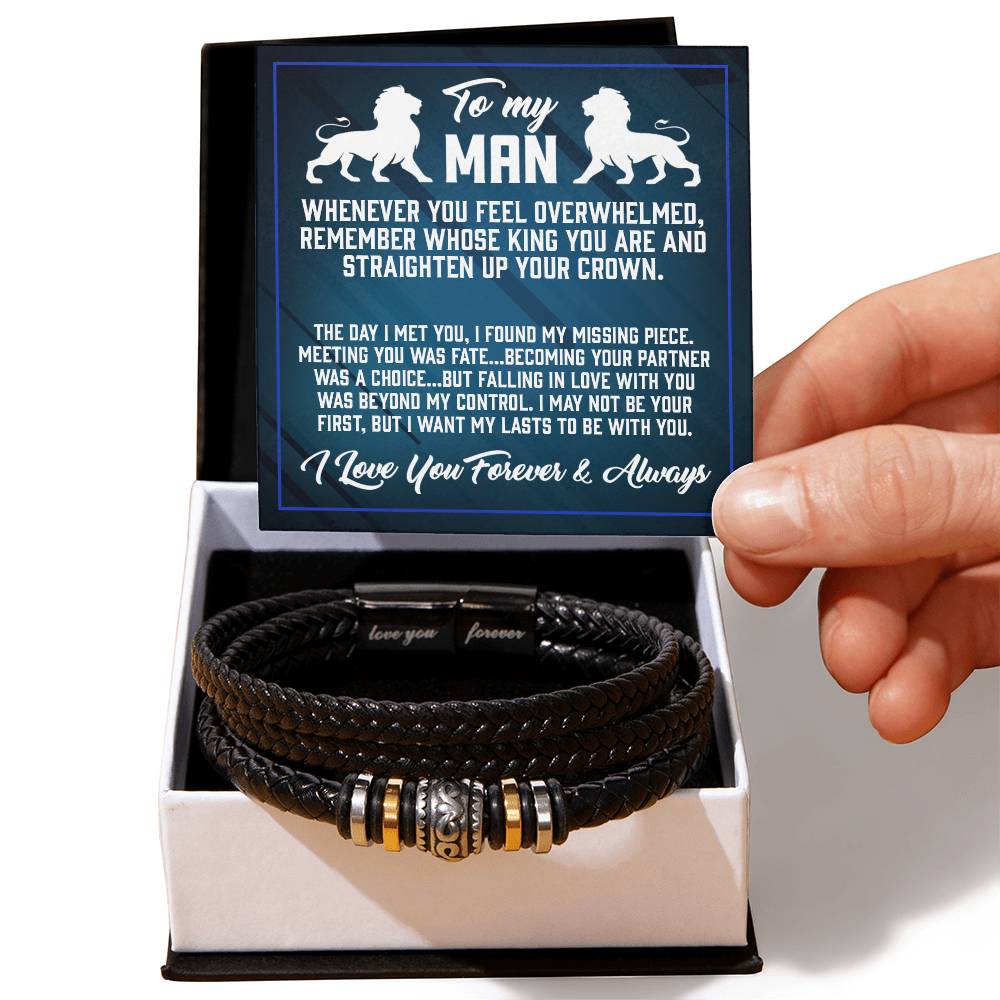 Straighten Up Your Crown  - Men's Love You Bracelet