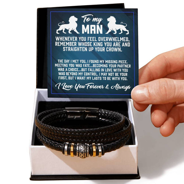 Straighten Up Your Crown  - Men's Love You Bracelet