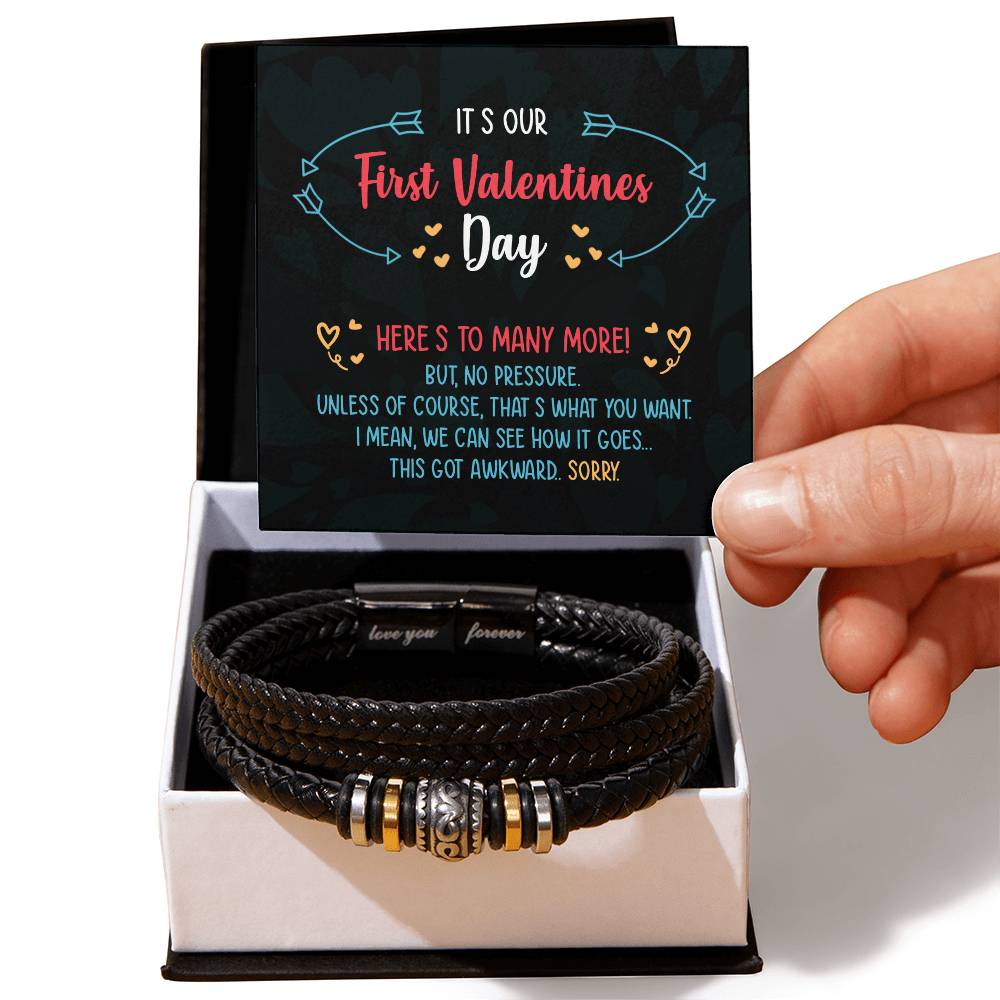 First Valentines Day - Men's Love You Bracelet
