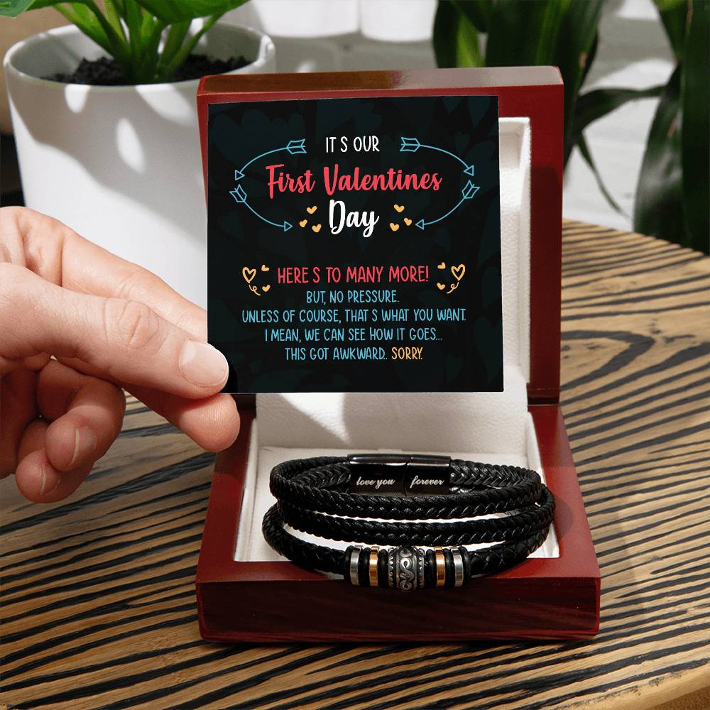 First Valentines Day - Men's Love You Bracelet