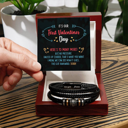 First Valentines Day - Men's Love You Bracelet