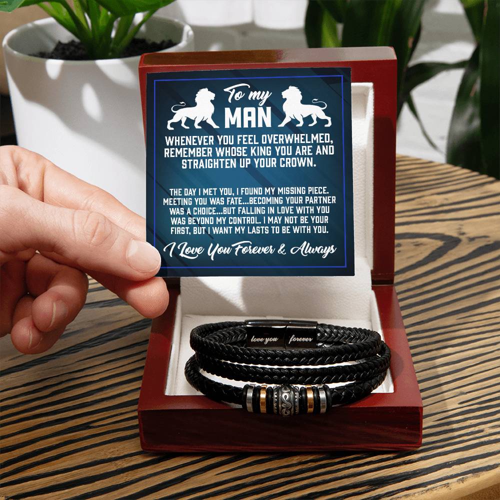 Straighten Up Your Crown  - Men's Love You Bracelet