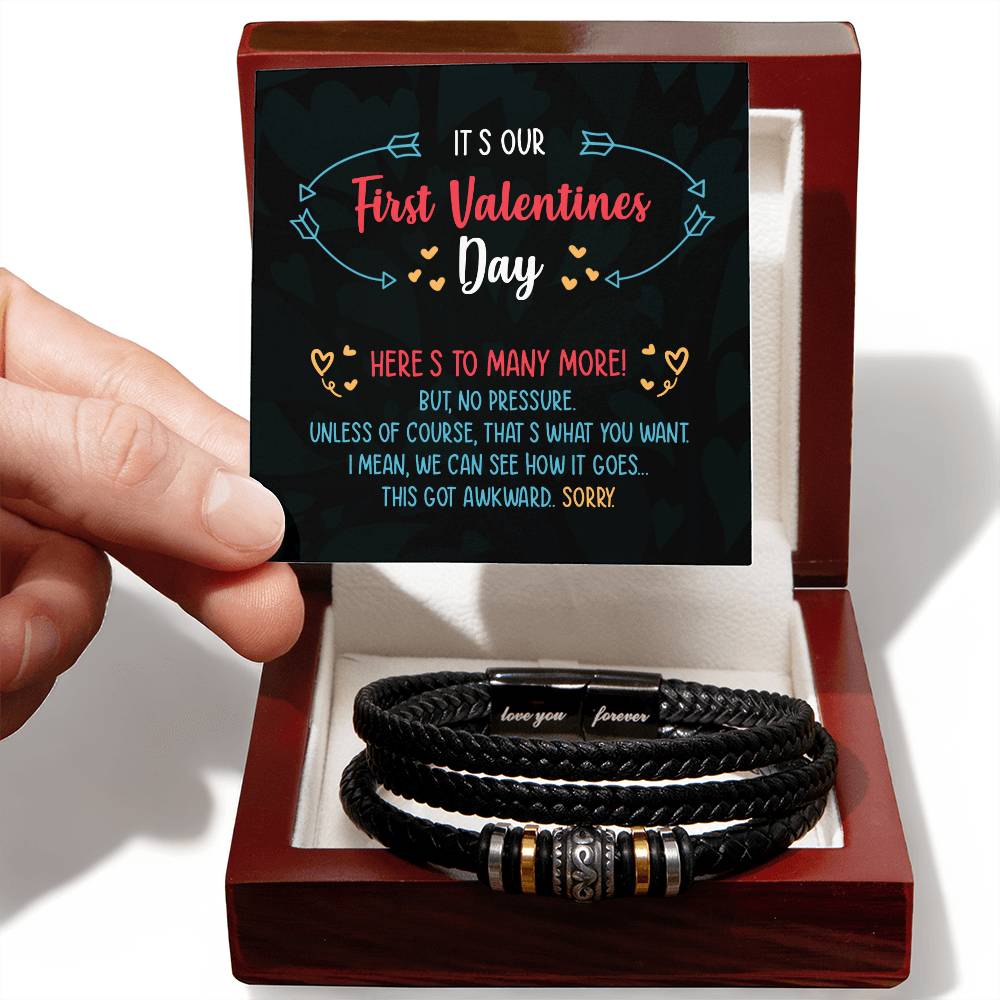 First Valentines Day - Men's Love You Bracelet