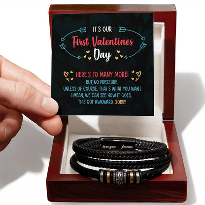 First Valentines Day - Men's Love You Bracelet