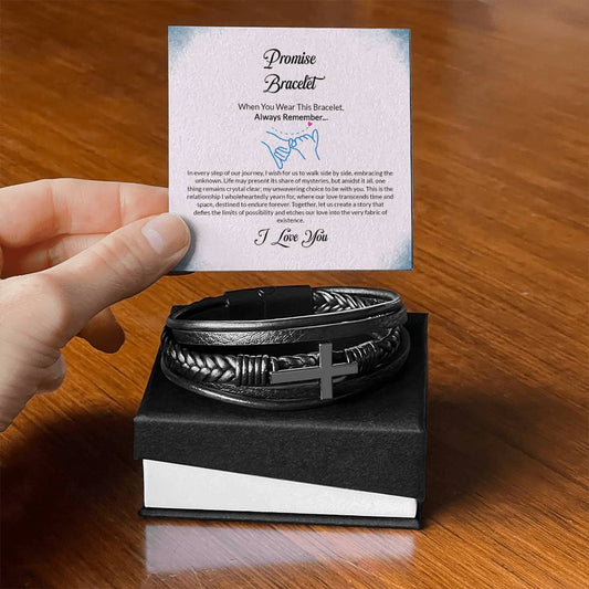 Alway Remember - Men's Cross Leather Bracelet