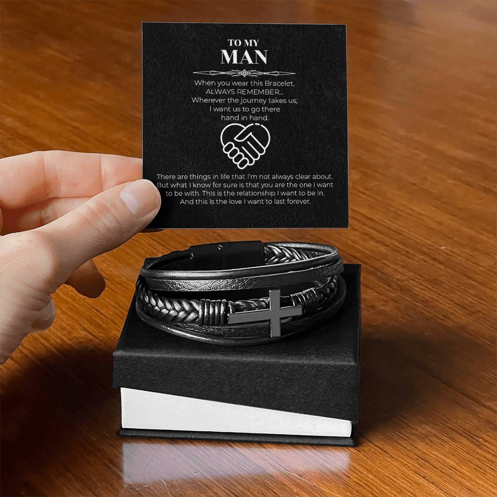 Hand in Hand - Men's Cross Bracelet