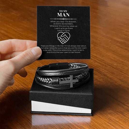 Hand in Hand - Men's Cross Bracelet