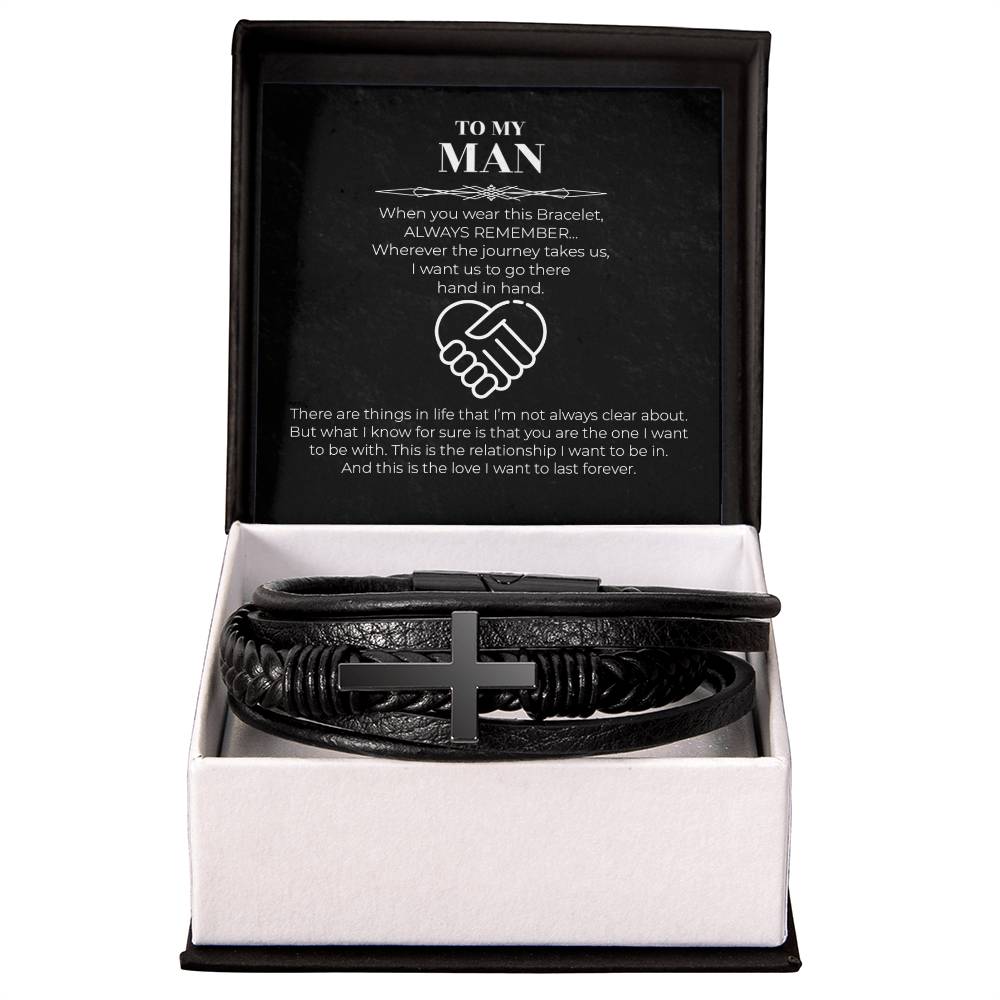 Hand in Hand - Men's Cross Bracelet