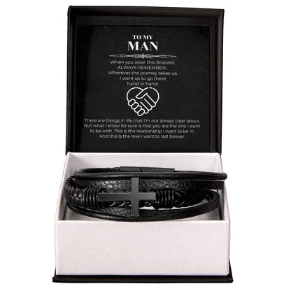 Hand in Hand - Men's Cross Bracelet