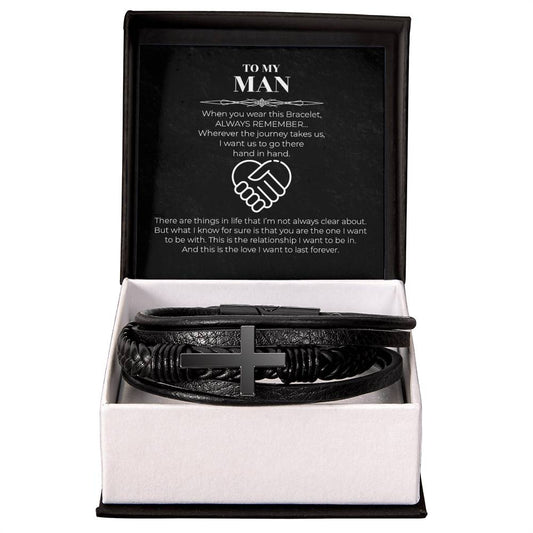 Hand in Hand - Men's Cross Bracelet
