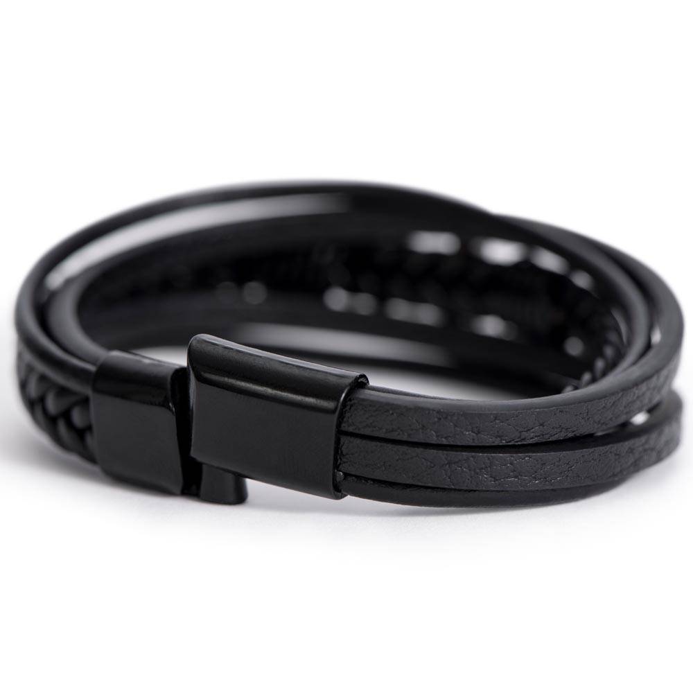 Promise Last Forever - Men's Cross Leather Bracelet