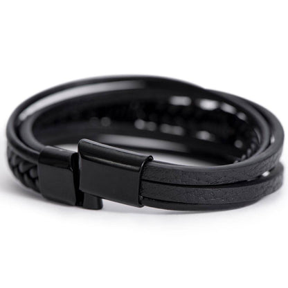 Promise Last Forever - Men's Cross Leather Bracelet