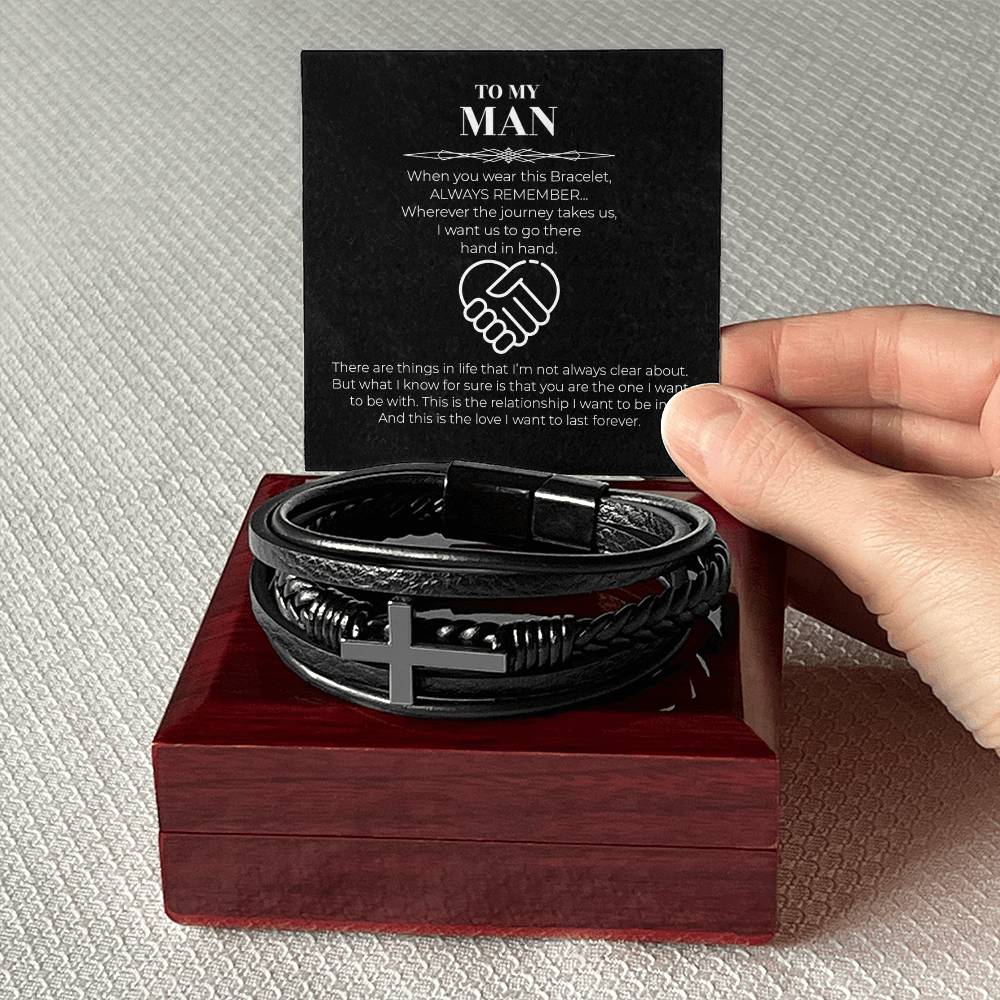 Hand in Hand - Men's Cross Bracelet