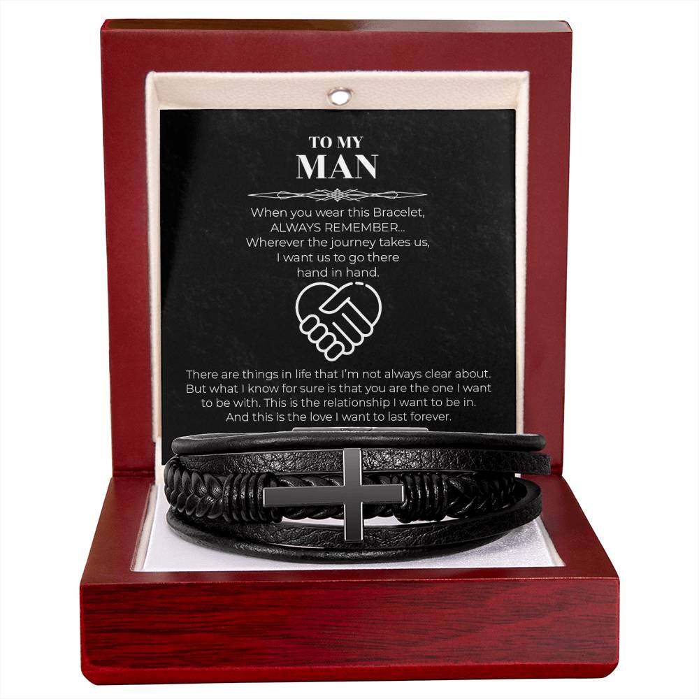Hand in Hand - Men's Cross Bracelet