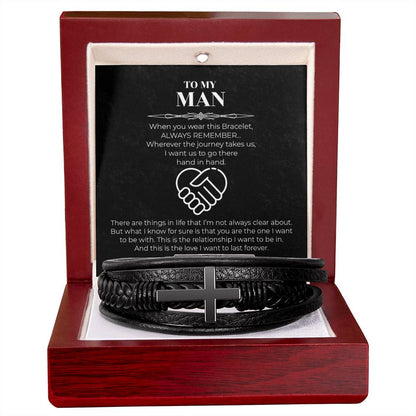 Hand in Hand - Men's Cross Bracelet