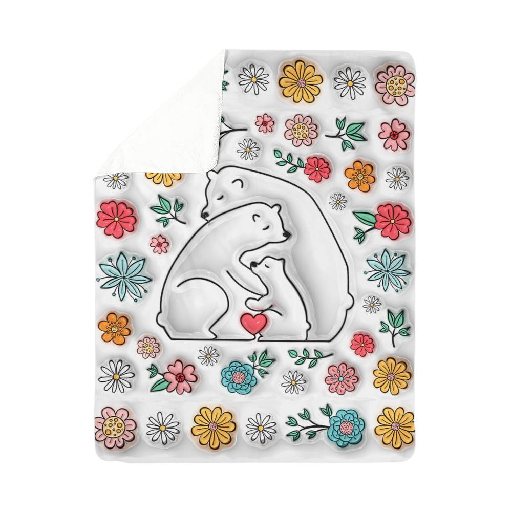Mama Bear Sherpa Fleece Blankets