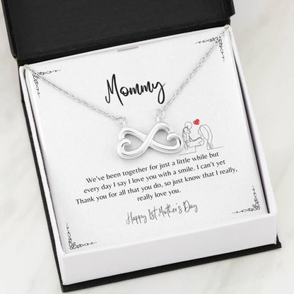 We've been together for just a little while - heart-shaped infinity symbol