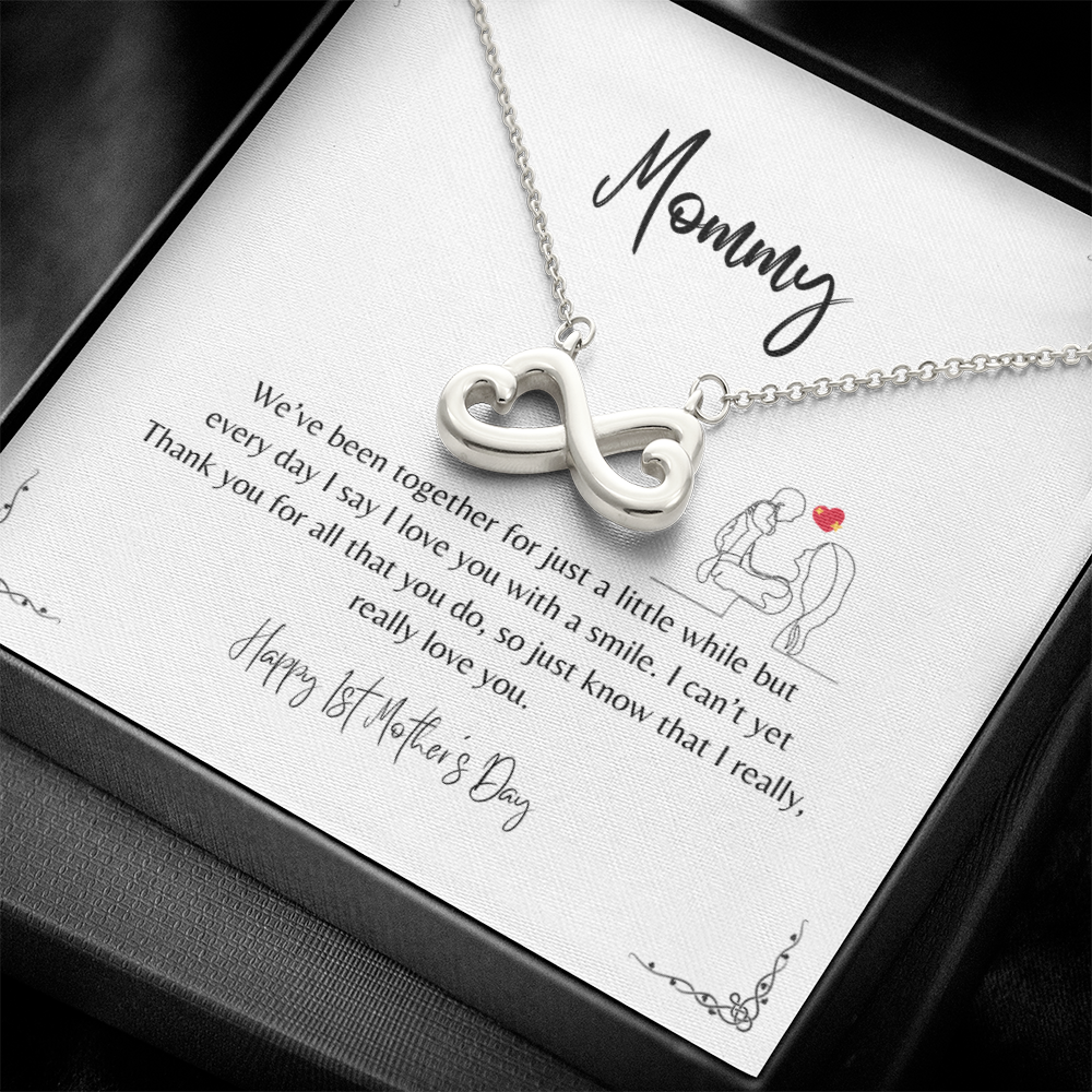 We've been together for just a little while - heart-shaped infinity symbol