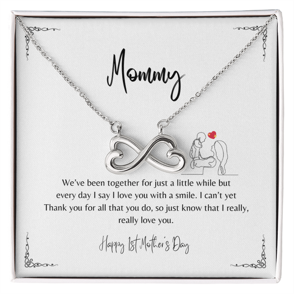 We've been together for just a little while - heart-shaped infinity symbol