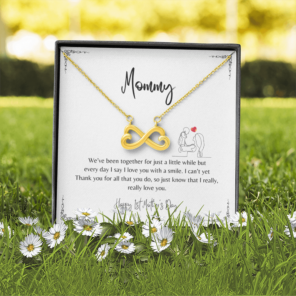 We've been together for just a little while - heart-shaped infinity symbol