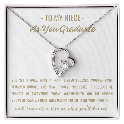You Set A Goal - Forever Love Necklace Niece Gift, Niece Graduation Gift, High School, College Graduate