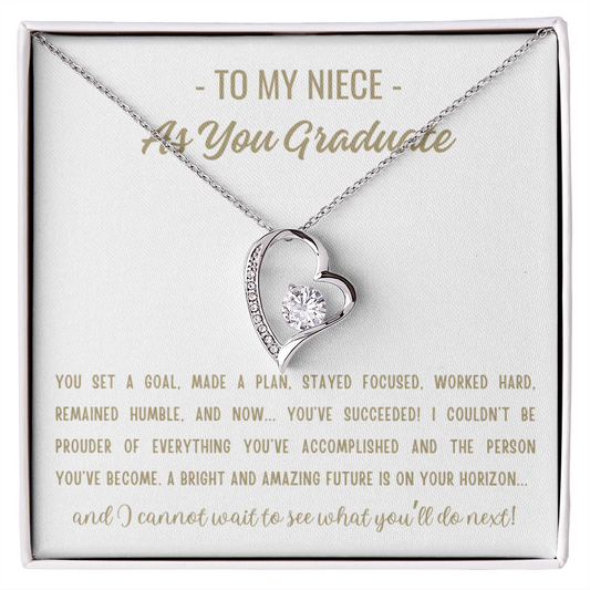 You Set A Goal - Forever Love Necklace Niece Gift, Niece Graduation Gift, High School, College Graduate