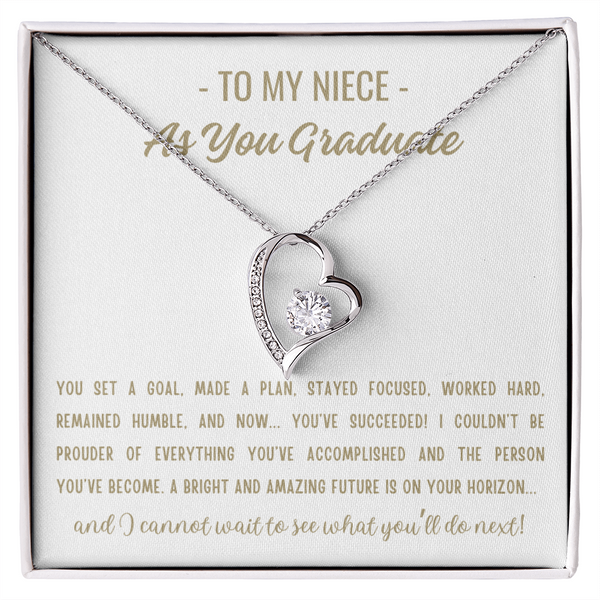 You Set A Goal - Forever Love Necklace Niece Gift, Niece Graduation Gift, High School, College Graduate