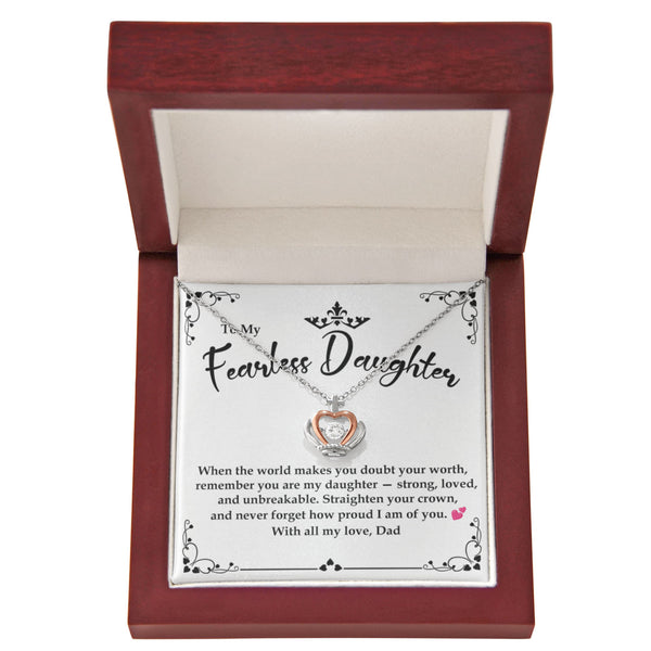 Fearless Daughter - Crown Pendant Necklace