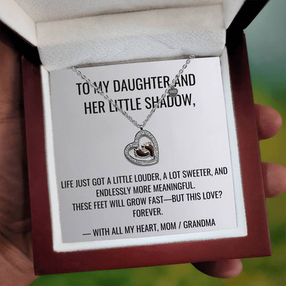 A Little Louder - Baby Feet Heart Necklace First Mother's Day