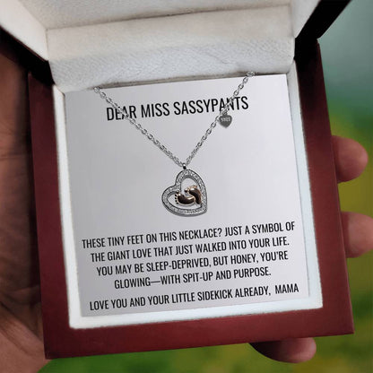 Dear Miss Sassypants - Baby Feet Heart Necklace First Mother's Day