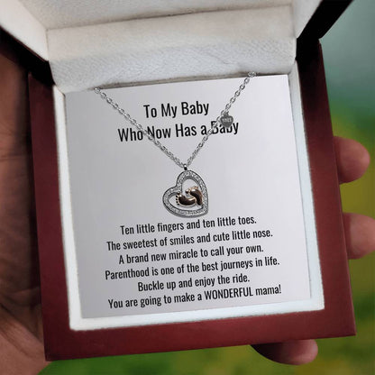 To My Baby - -  Baby Feet Heart Necklace   First Mother's Day