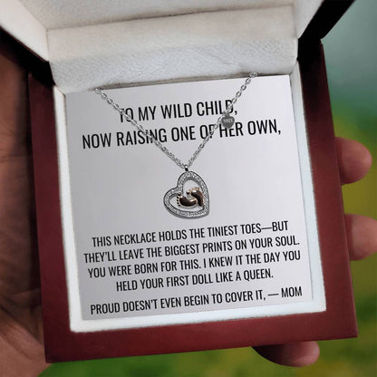 Tiniest Toes - Baby Feet Heart Necklace First Mother's Day
