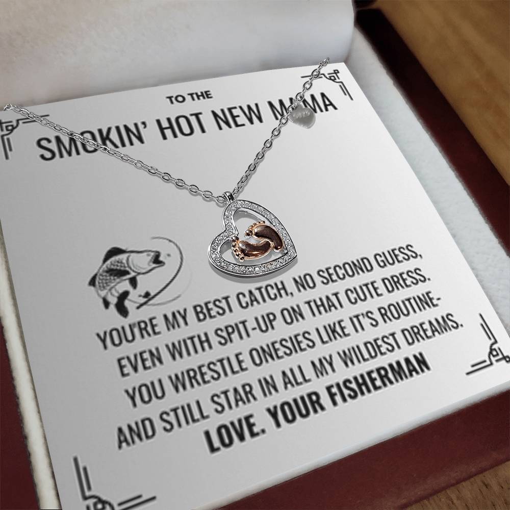 My Wildest Dreams - Baby Feet Heart Necklace
