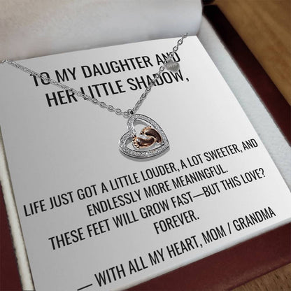 A Little Louder - Baby Feet Heart Necklace First Mother's Day