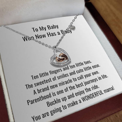 To My Baby - -  Baby Feet Heart Necklace   First Mother's Day