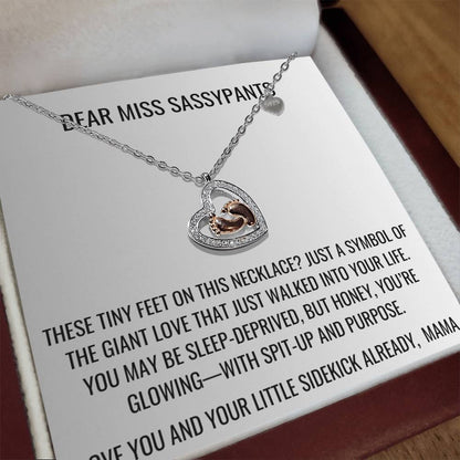 Dear Miss Sassypants - Baby Feet Heart Necklace First Mother's Day
