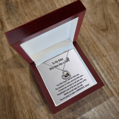 To My Baby - -  Baby Feet Heart Necklace   First Mother's Day