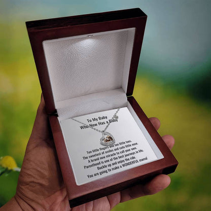 To My Baby - -  Baby Feet Heart Necklace   First Mother's Day