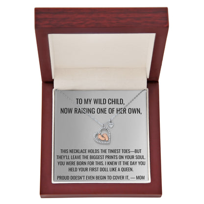 Tiniest Toes - Baby Feet Heart Necklace First Mother's Day